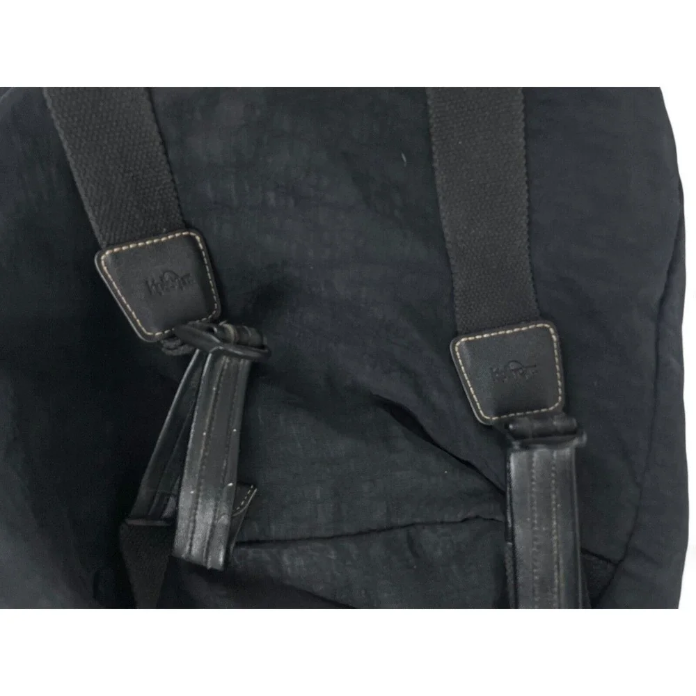 KIPLING Archival Vintage Nylon Backpack Unisex Adult Black Drawstring Bag